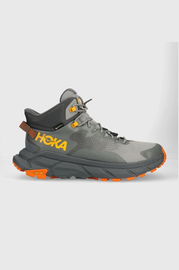 Hoka Čevlji Hoka Trail Code GTX moški, siva barva