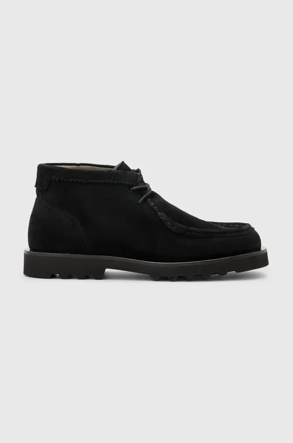AllSaints Čevlji iz semiša AllSaints Skiff Suede Boot moški, črna barva, M015FC