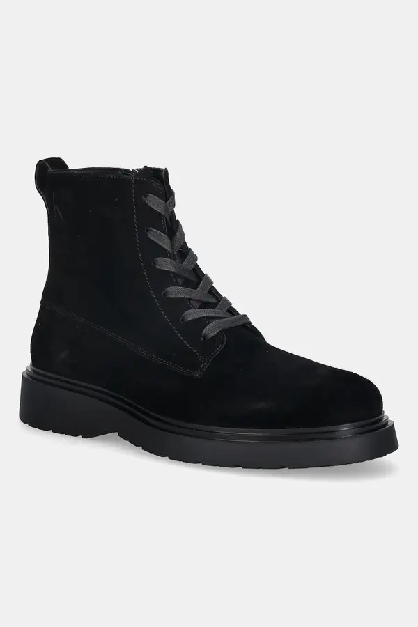 Calvin Klein Čevlji iz semiša Calvin Klein COMBAT ESS LACE UP ZIP BOOT SU