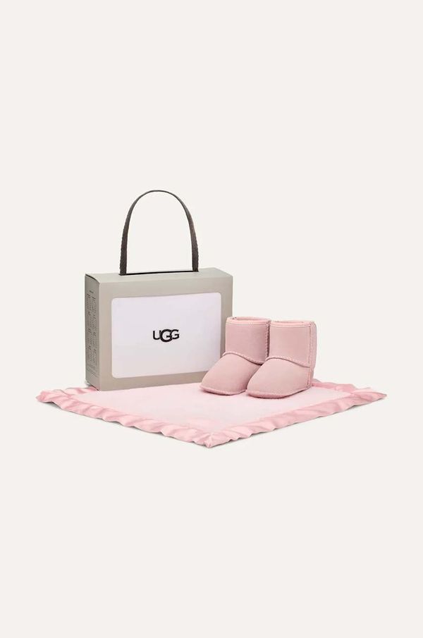 Ugg Čevlji iz semiša za dojenčka UGG BABY CLASSIC AND LOVEY roza barva, 1157707I
