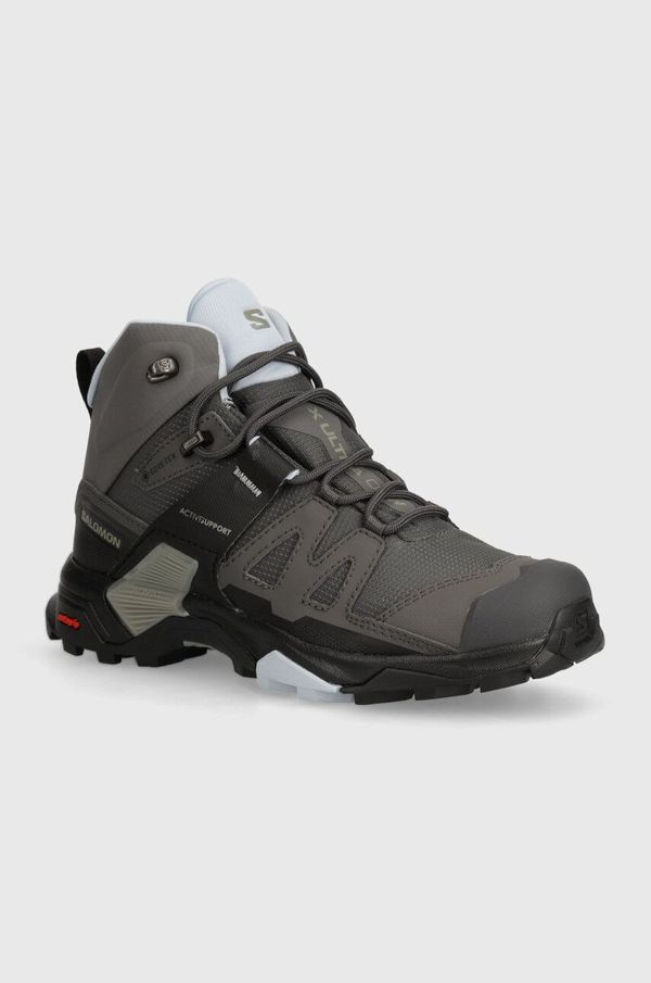 Salomon Čevlji Salomon X Ultra 4 Mid GTX ženski, siva barva, L41625000