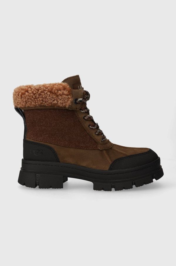 Ugg Čevlji UGG Ashton Addie Tipped ženski, rjava barva, 1143858