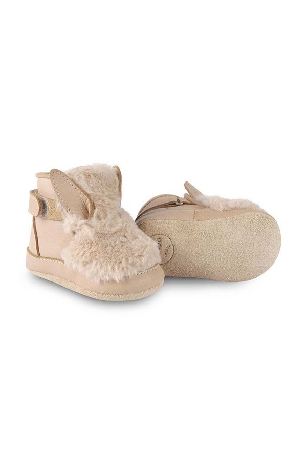 Donsje Čevlji za dojenčka Donsje Richy Booties Fluffy Bunny bež barva, 1033808