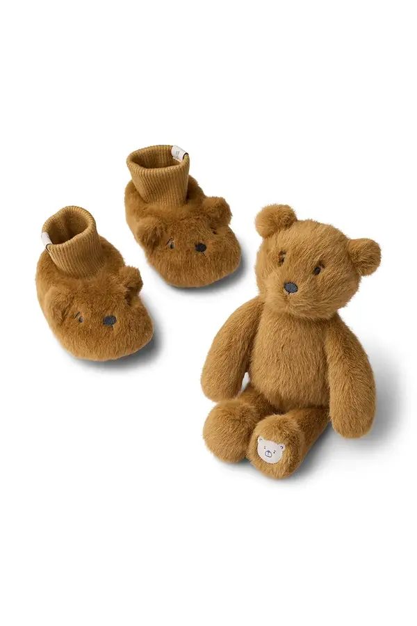 Liewood Čevlji za dojenčka Liewood Basim Bear Baby Plush Gift Set