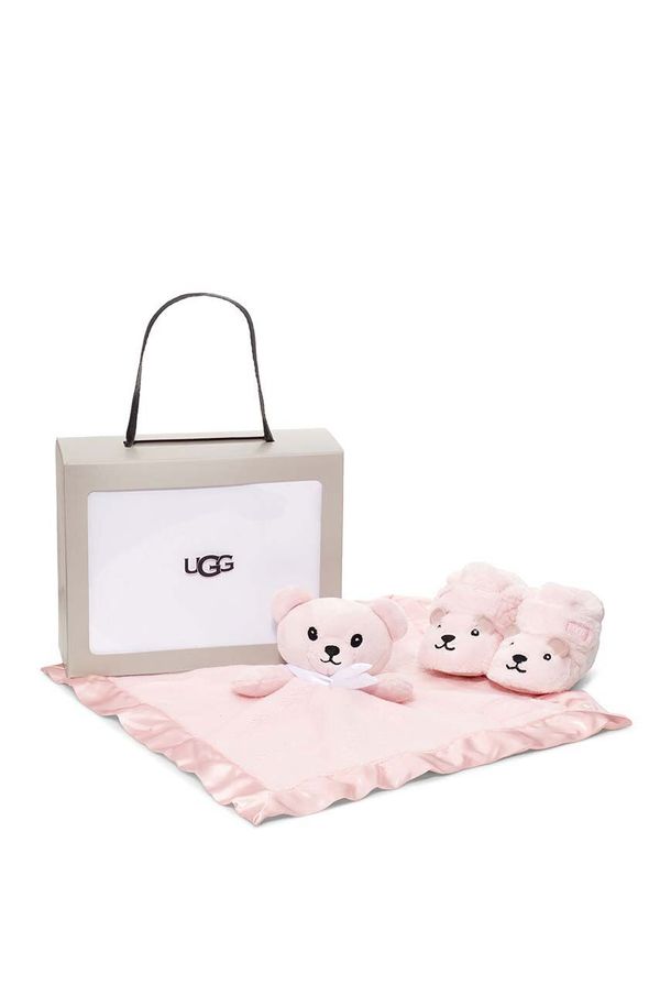 Ugg Čevlji za dojenčka UGG Bixbee And Lovey Bear Stuffie roza barva