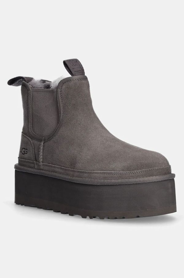 Ugg Chelsea iz semiša UGG Neumel Platform Chelsea ženski, siva barva, 1134526-GREY