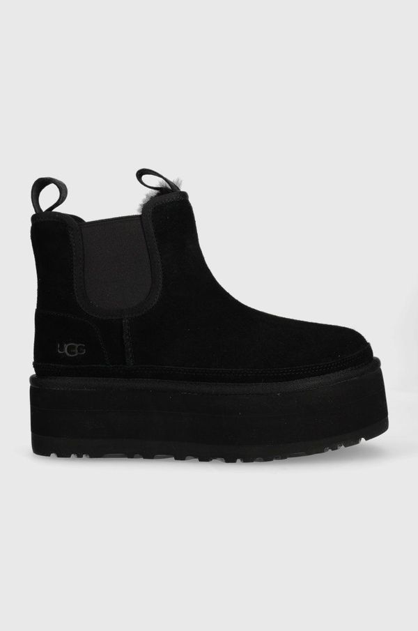 Ugg Chelsea iz semiša UGG W Neumel Platform Chelsea ženski, črna barva