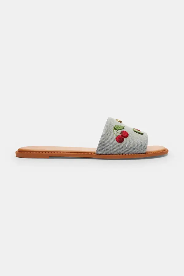 Coach Coach natikači z ravnim podplatom ženski bombažni Holly Denim Cherries Sandal