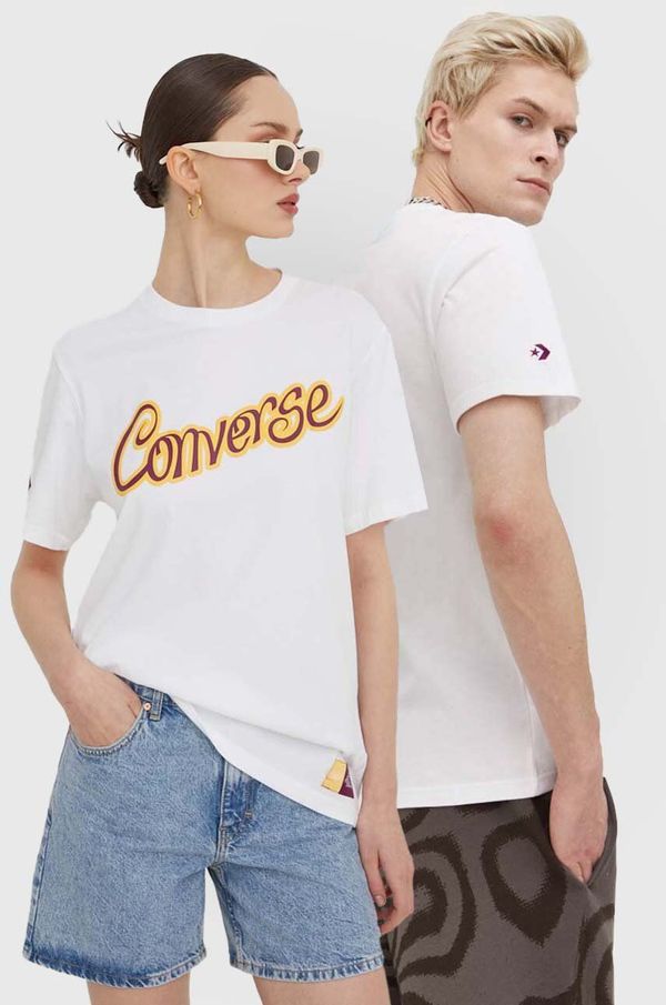 Converse Converse bombažna kratka majica Converse x Wonka bela barva