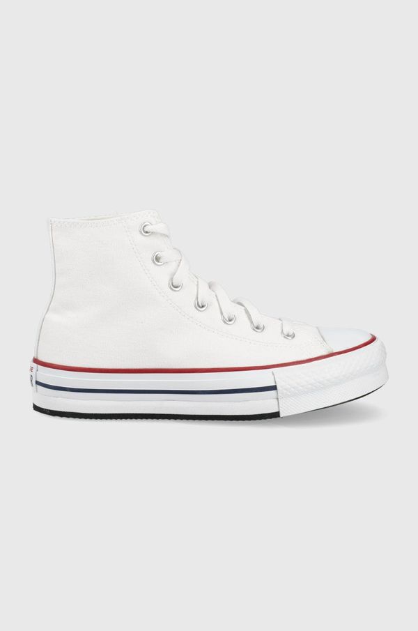 Converse Converse otroške superge Chuck Taylor All Star Lift ženski, bela barva