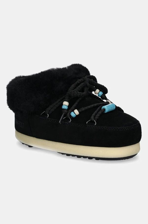 Moon Boot Copati iz semiša Moon Boot MB EVX MULE SUEDE BEADS črna barva, 80D1470040 NN13