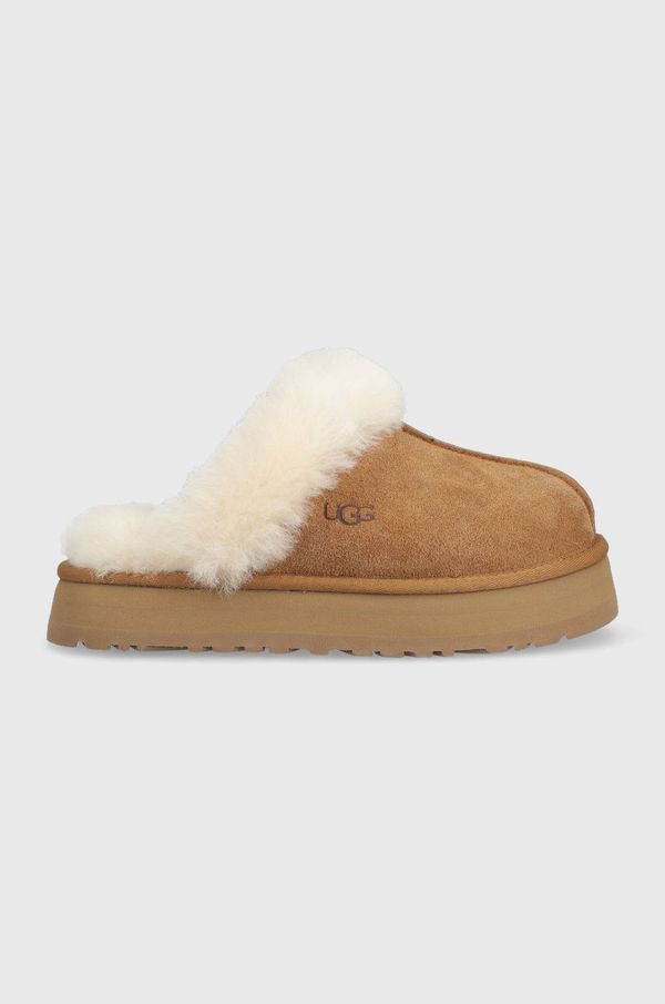 Ugg Copati iz semiša UGG W Disquette, rjava barva