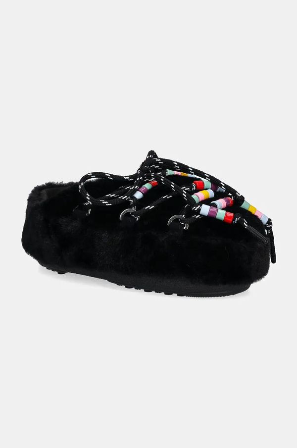 Moon Boot Copati Moon Boot MB MULE FAUX FUR BEADS črna barva, 80D1460250 N001