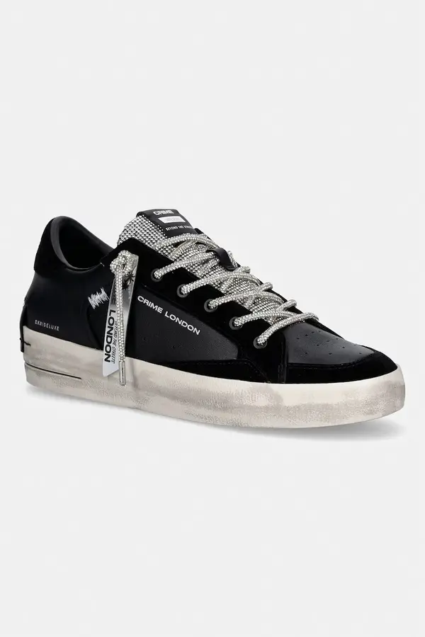 Crime London Crime London SK8 DELUXE WEDGE superge ženske usnjene