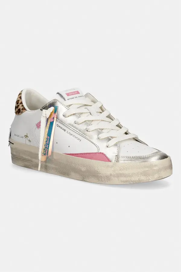 Crime London Crime London SK8 DELUXE WEDGE superge ženske usnjene