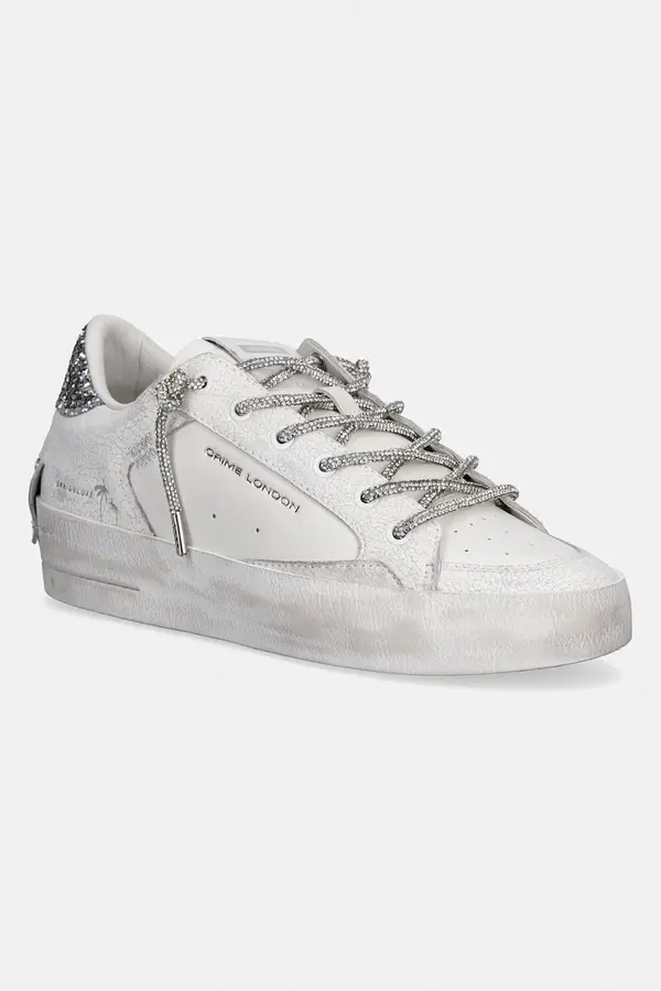 Crime London Crime London SK8 DELUXE WEDGE superge ženske usnjene