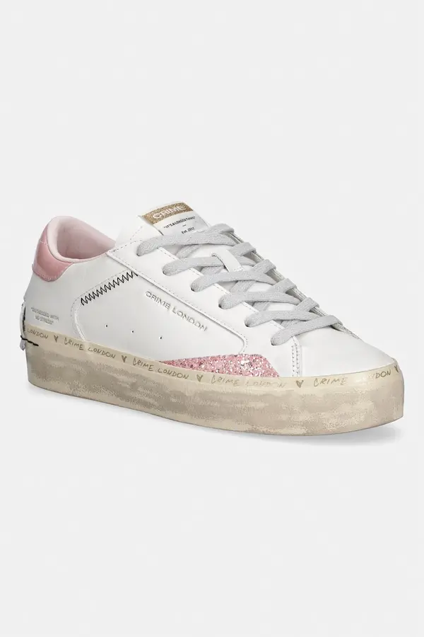 Crime London Crime London SK8 DELUXE WEDGE superge ženske usnjene