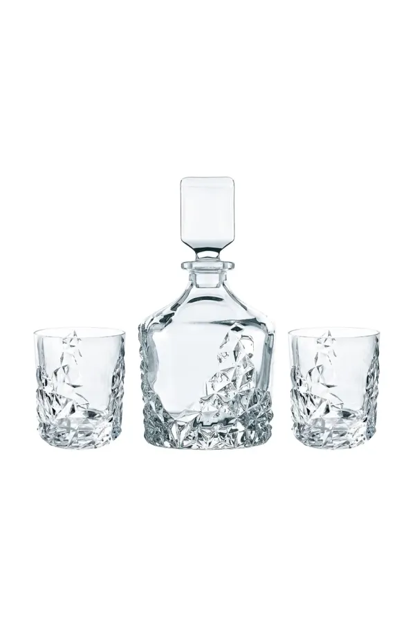 Nachtmann Dekanter za viski s kozarci Nachtmann Sculpture Whisky 750 ml / 365 ml 3-pack prozorna barva