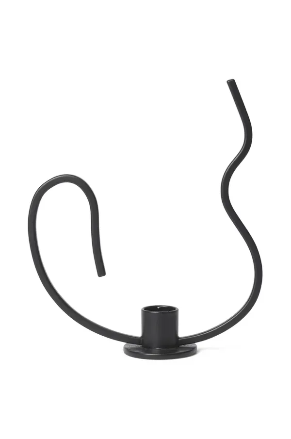 ferm LIVING Dekorativen svečnik ferm LIVING Valse črna barva