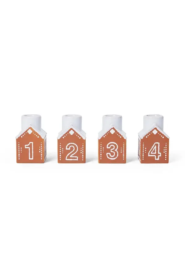 Kähler Dekorativen svečnik Kähler Gingerbread Advent 7,5 x 5 cm 4-pack