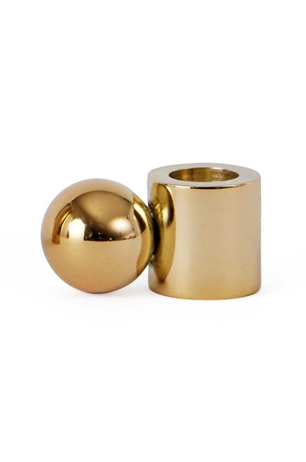 OYOY Dekorativen svečnik OYOY Palloa rumena barva