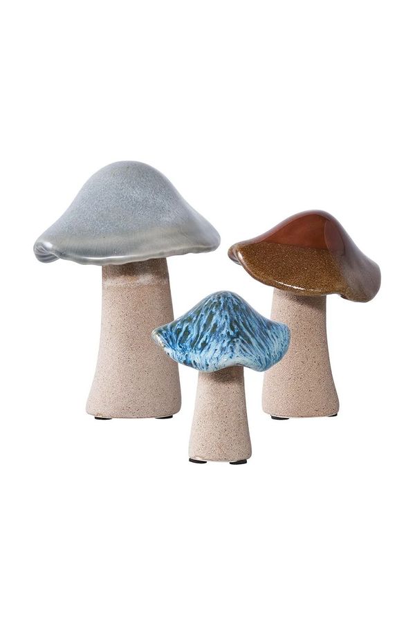 House Nordic Dekorativna figura House Nordic Mushrooms 3-pack zelena barva