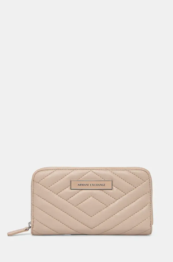 Armani Exchange Denarnica Armani Exchange ženska, bež barva, 948068 4R742