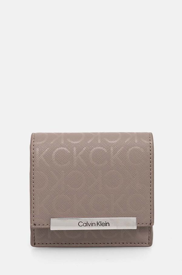 Calvin Klein Denarnica Calvin Klein ženska, siva barva, K60K612443