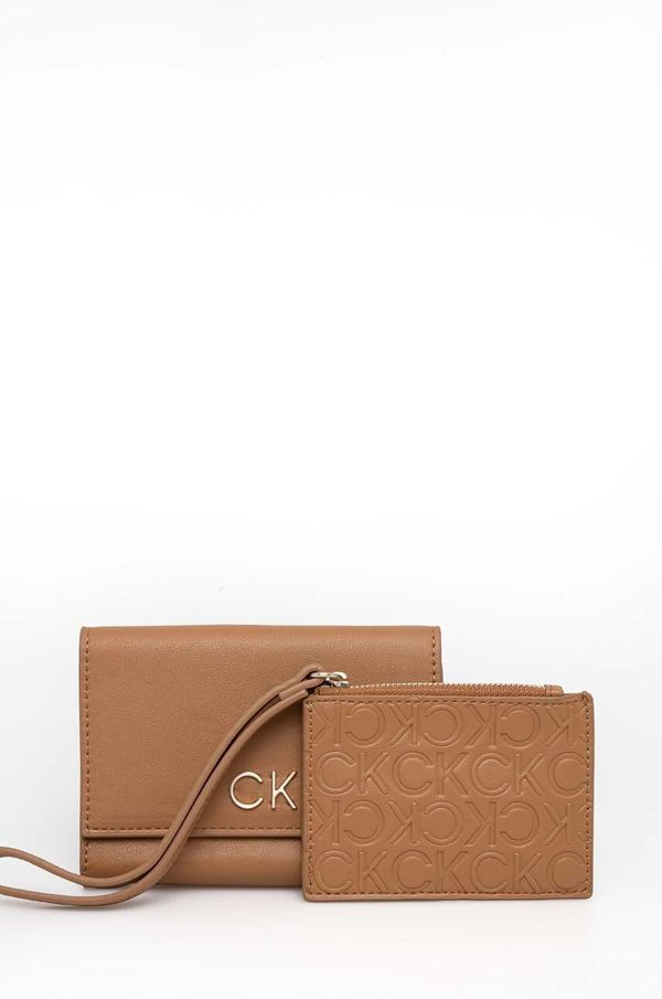 Calvin Klein Denarnica Calvin Klein ženski, rjava barva