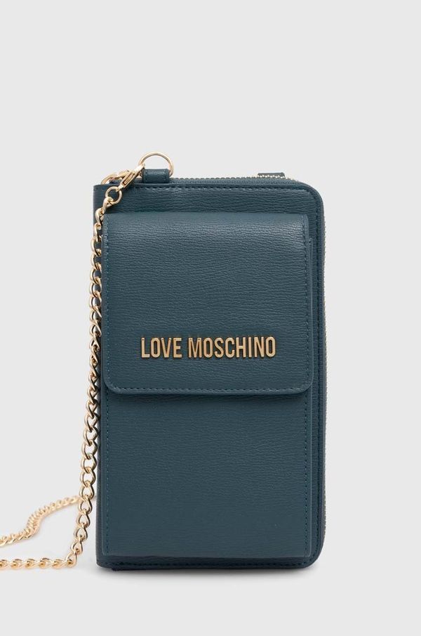 Love Moschino Denarnica Love Moschino ženska, turkizna barva, JC5701PP1LLD0000