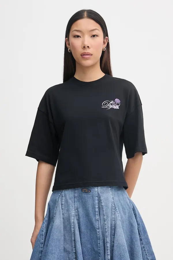 Diesel Diesel crop top ženski bombažen T-CROPYN