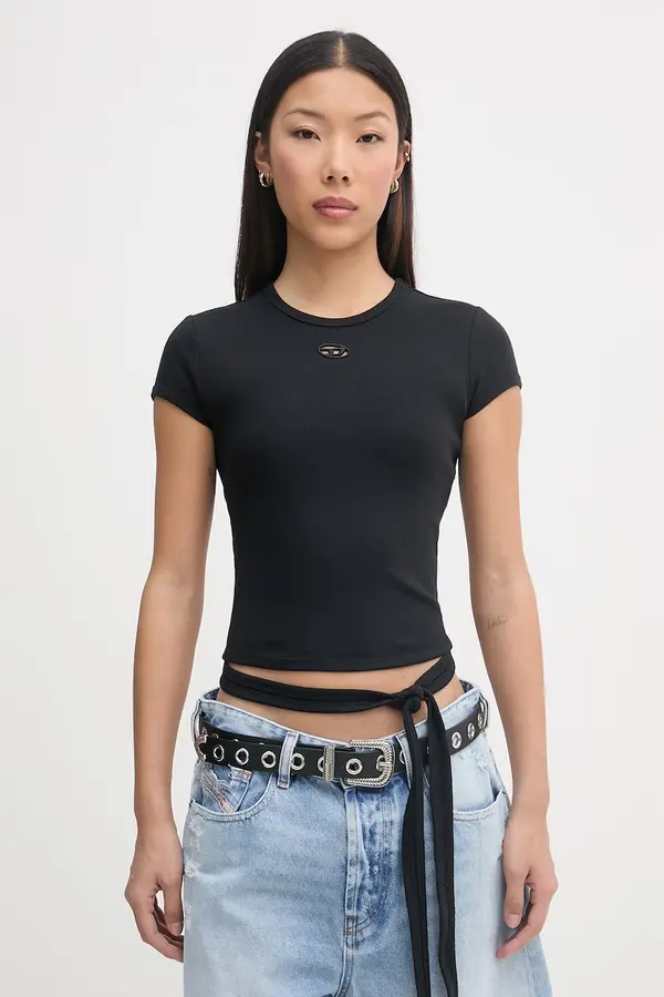 Diesel Diesel ženski bombažen crop top T-BUNNY-TAIL-S1