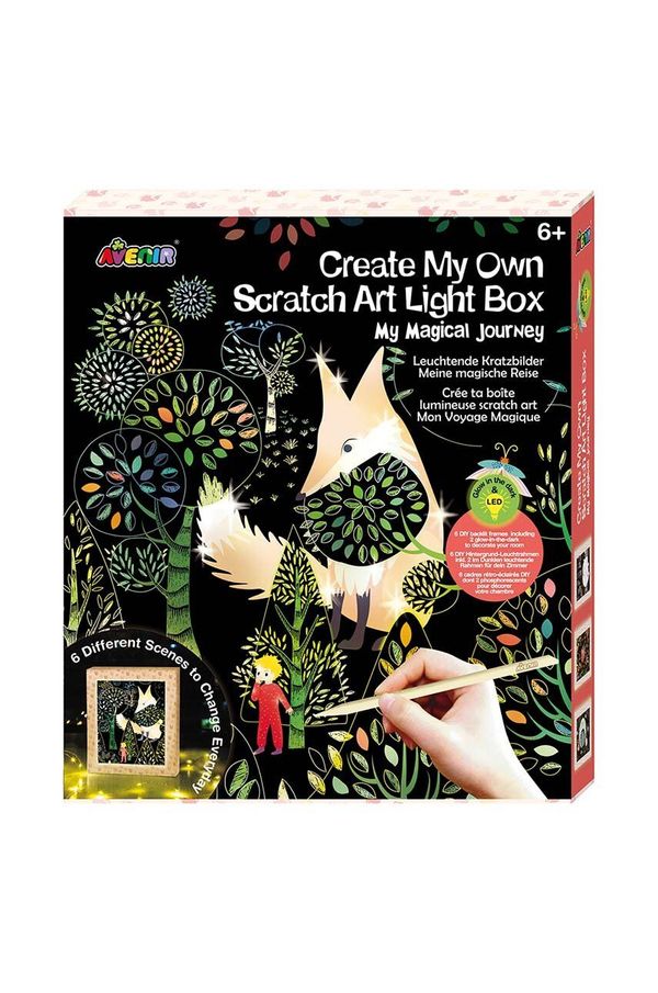 Graine Creative Diy set - svetleča škatla Graine Creative Scratch Art Light Box Magic Journey