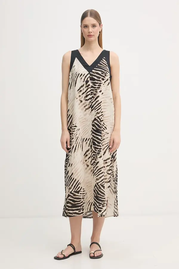 DKNY DKNY poletna obleka lanena
