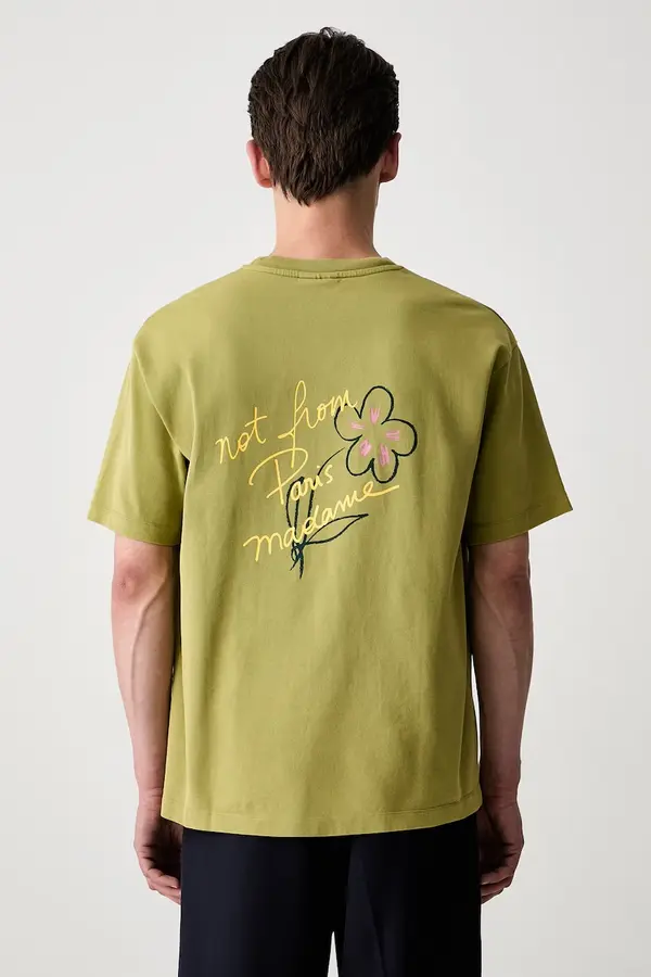 Drôle de Monsieur Drôle de Monsieur kratka majica moška bombažna Esquisse Slogan