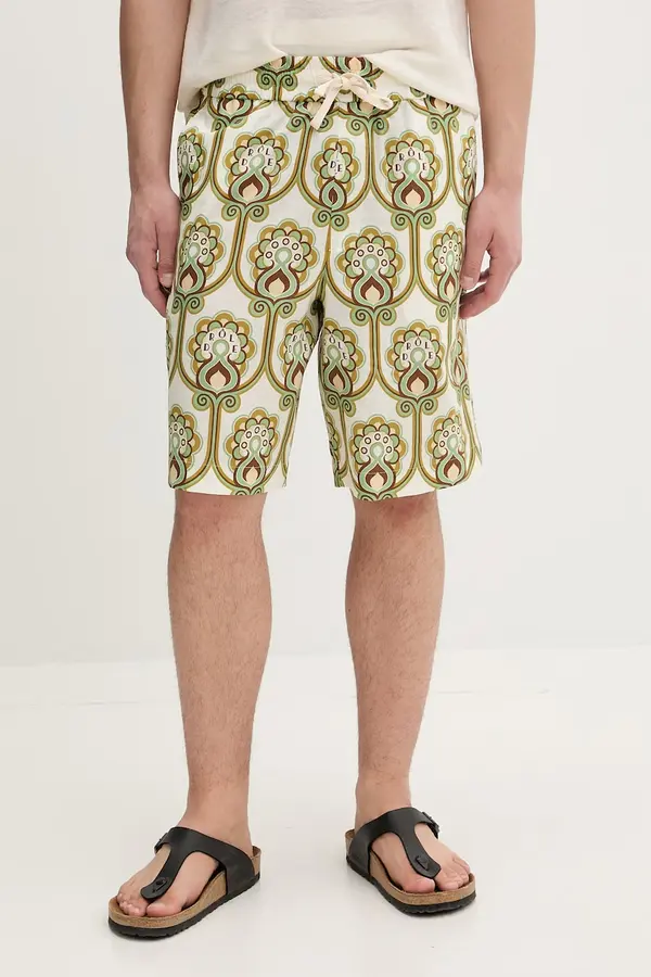 Drôle de Monsieur Drôle de Monsieur kratke hlače moške z lanom Short Tapisserie Florale Lin