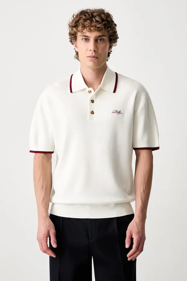 Drôle de Monsieur Drôle de Monsieur pletena polo majica moška volnena