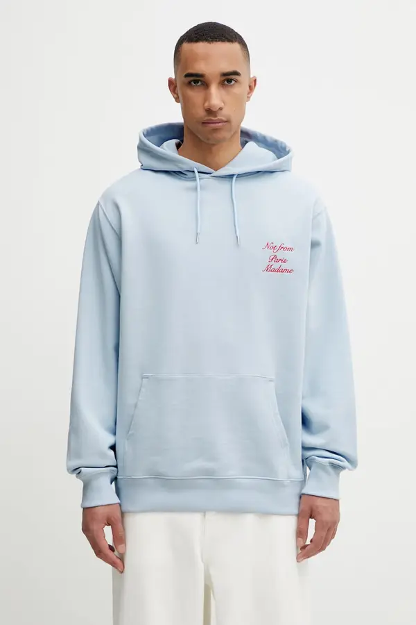 Drôle de Monsieur Drôle de Monsieur pulover s kapuco moški bombažen Le Hoodie Slogan Calligraphy
