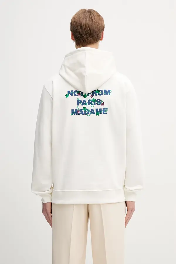 Drôle de Monsieur Drôle de Monsieur pulover s kapuco moški bombažen Vine Embroidered Slogan