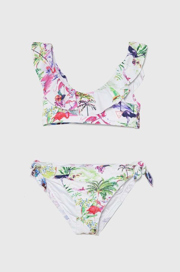 Guess Dvodelne otroške kopalke Guess zelena barva