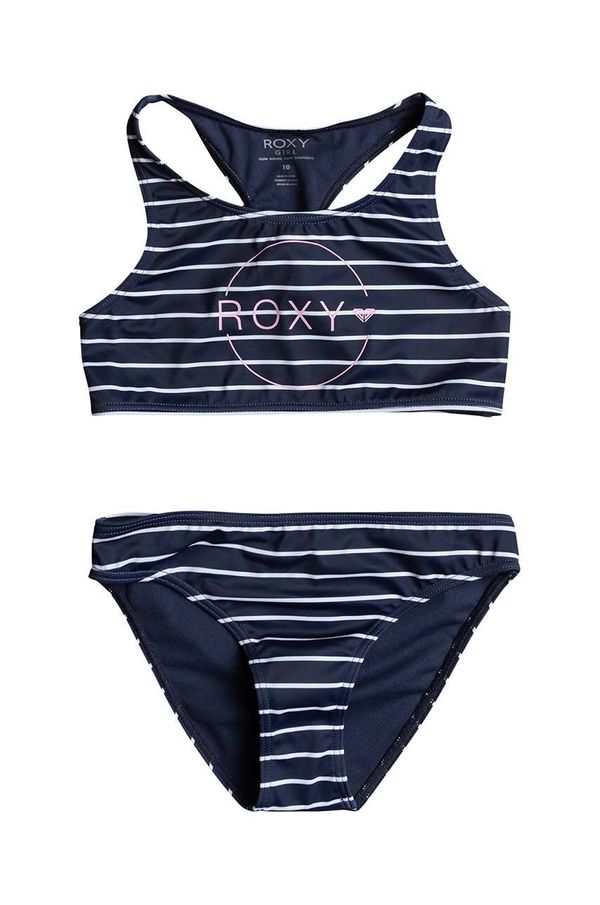 Roxy Dvodelne otroške kopalke Roxy BICOASIC STRI mornarsko modra barva