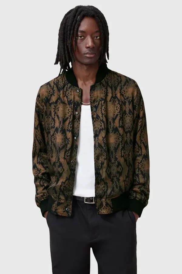 AllSaints Dvostranska bomber jakna AllSaints SOUNDVIEW črna barva, M006OC