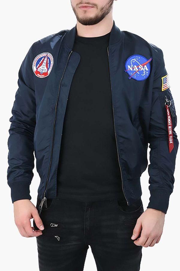 Alpha Industries Dvostranska bomber jakna Alpha Industries MA-1 TT NASA Reviersible II moška, mornarsko modra barva