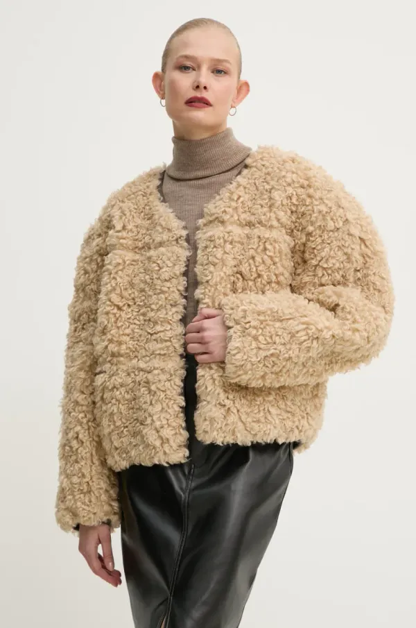 Stand Studio Dvostranska jakna Stand Studio Charmaine Jacket ženski, bež barva, 61947-9066