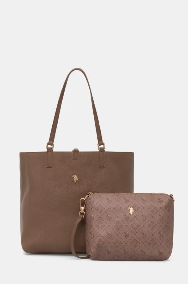 U.S. Polo Assn. Dvostranska torba U.S. Polo Assn. New rjava barva, BIUM08508WVP