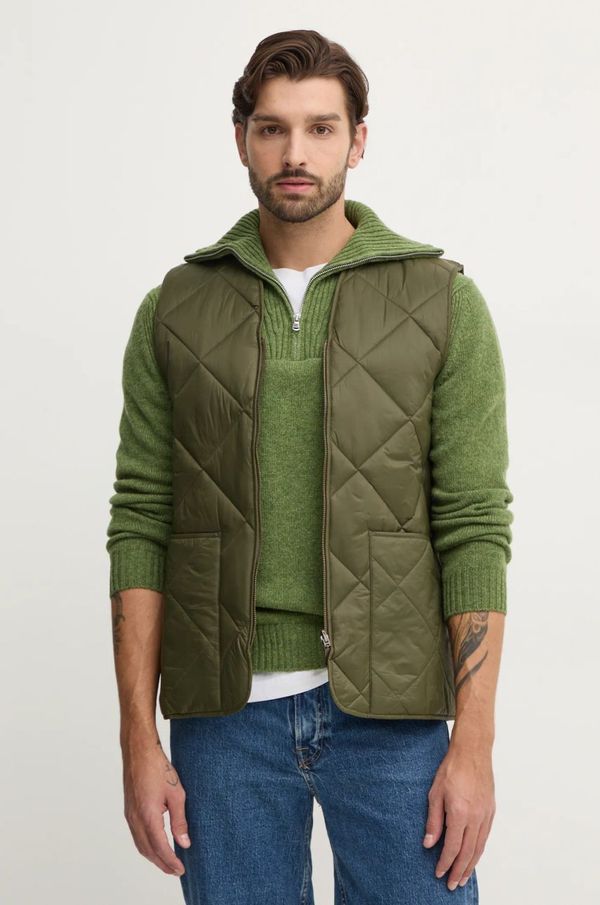 Barbour Dvostranski brezrokavnik Barbour Large Box Quilted Liner moški, zelena barva, MLI0057