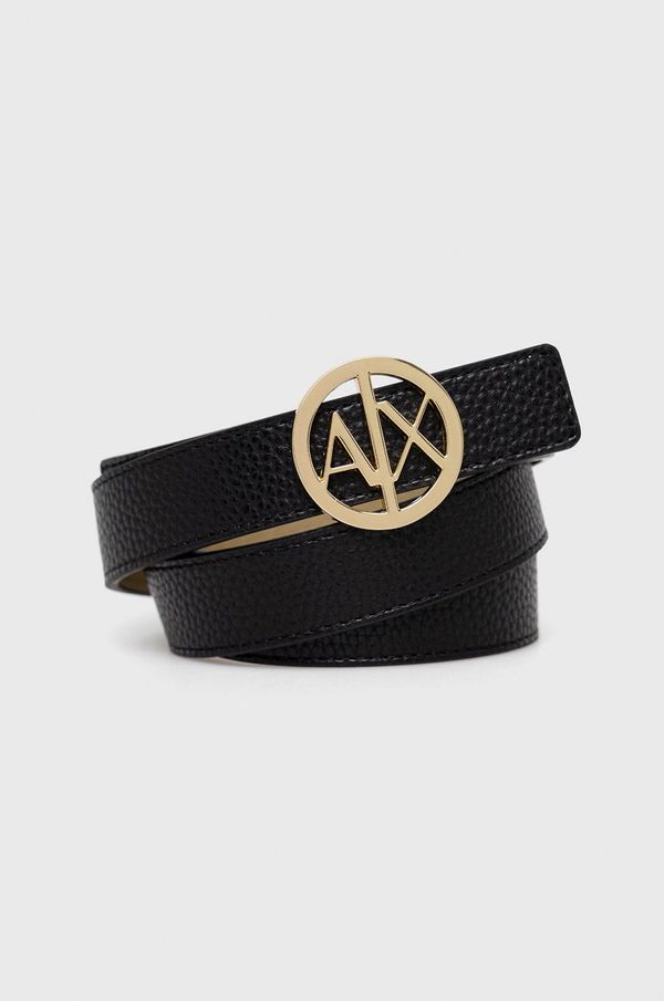 Armani Exchange Dvostranski pas Armani Exchange ženski, črna barva