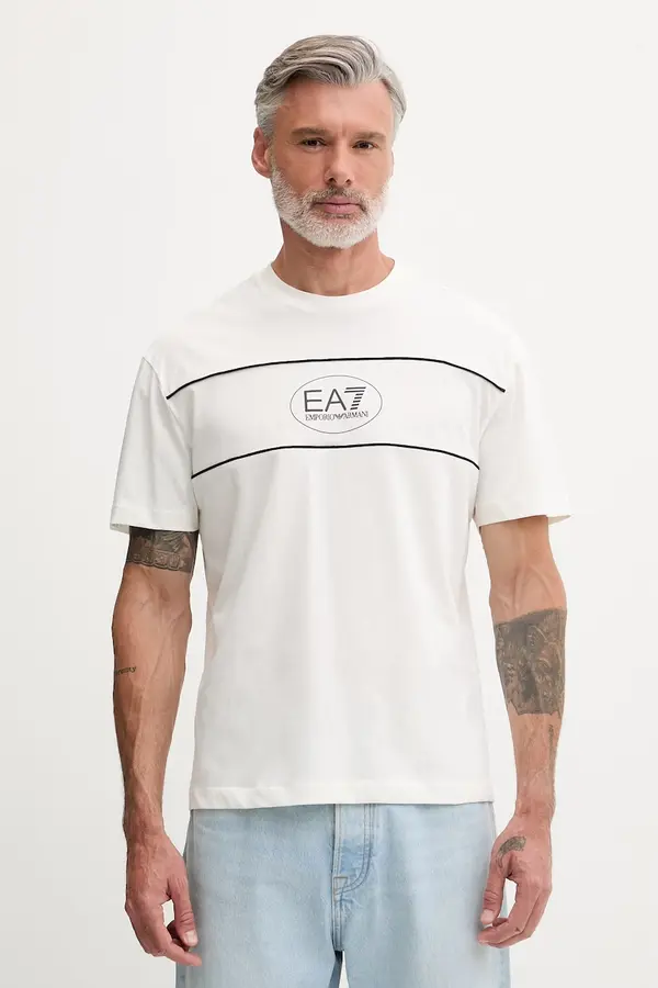 EA7 Emporio Armani EA7 Emporio Armani kratka majica moška z bombažem