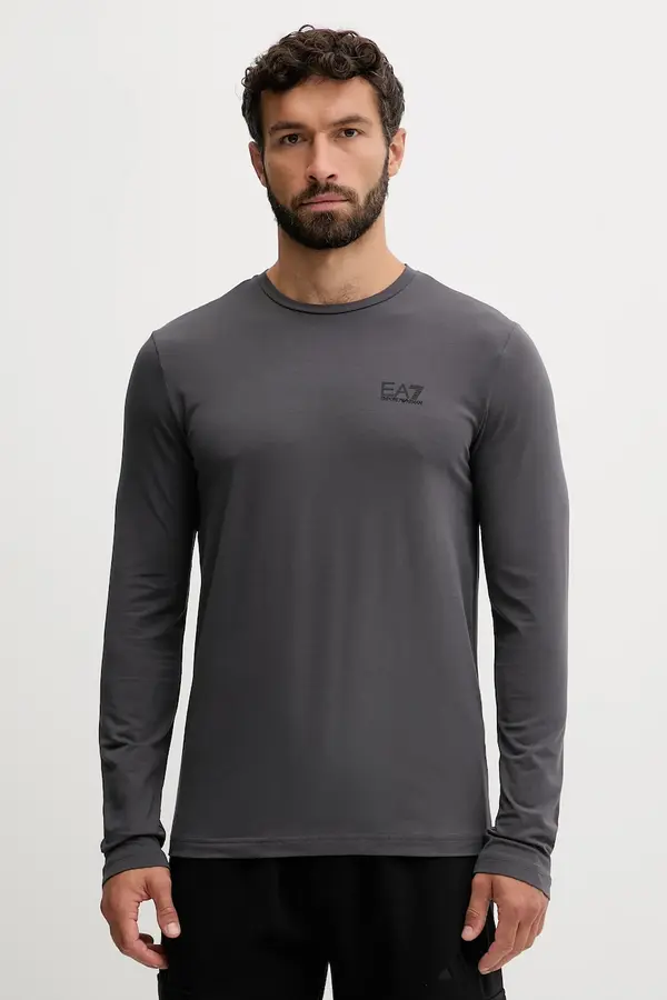 EA7 Emporio Armani EA7 Emporio Armani majica z dolgimi rokavi moška z bombažem