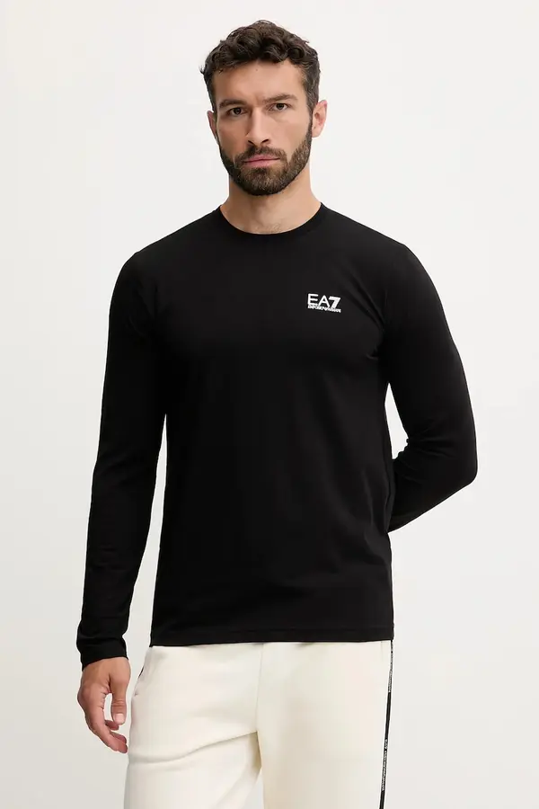 EA7 Emporio Armani EA7 Emporio Armani majica z dolgimi rokavi moška z bombažem
